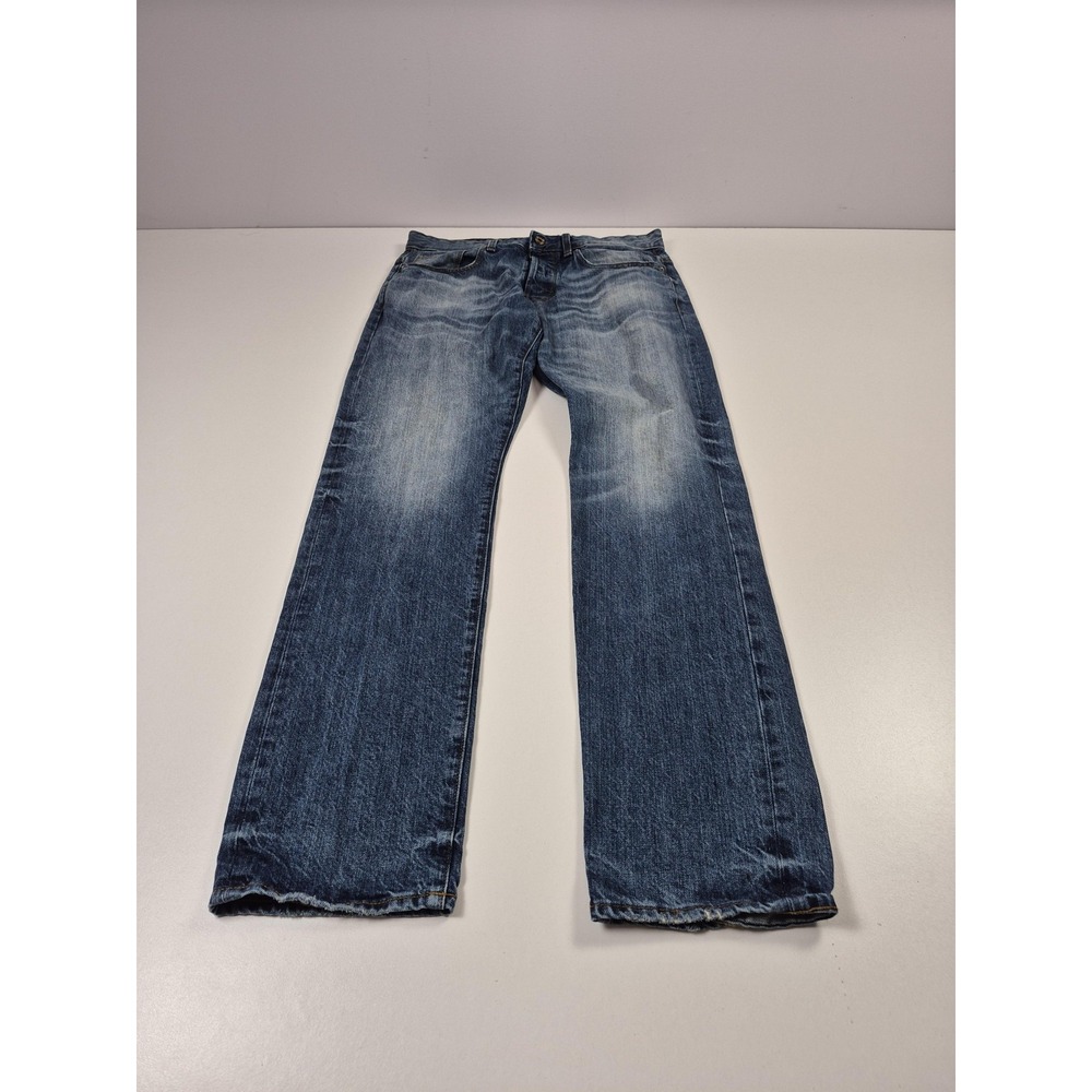 G-Star RAW 3301 Tapered Jeans Mens 33x32 Regular Fit Blue Medium Wash Denim